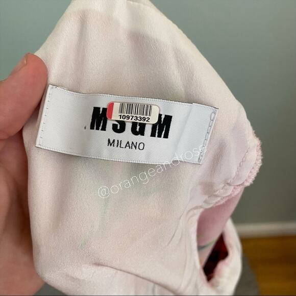 MSGM Milano Pink Floral Long Sleeve Maxi Dress S/M - Picture 3 of 13